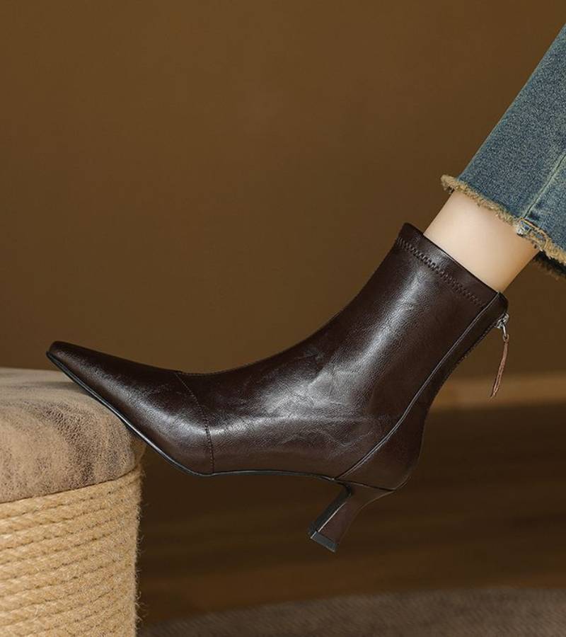 Charlette | Bottines en cuir à talon élégant