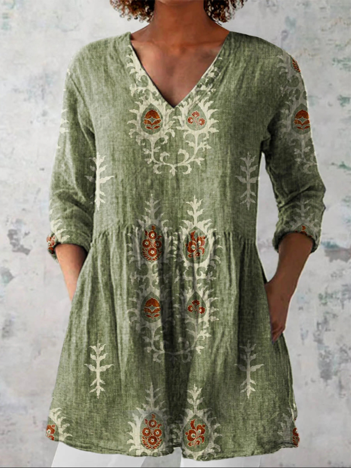 Aveline | Blouse Longue Col V Fluide