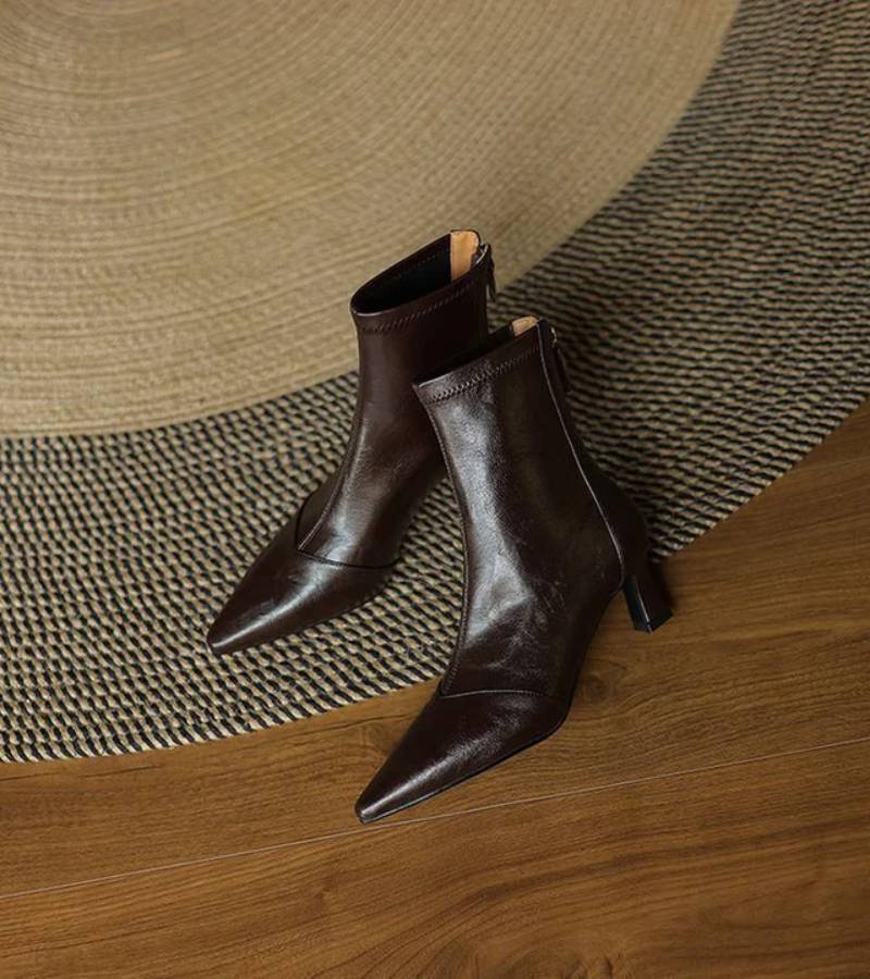 Charlette | Bottines en cuir à talon élégant