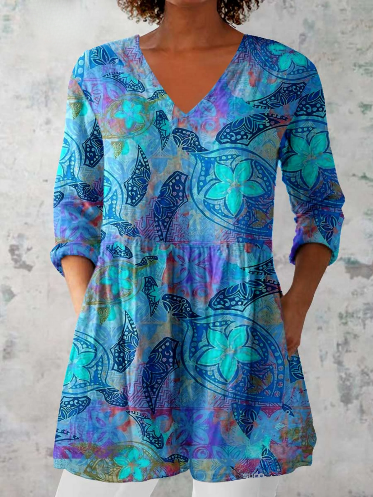 Isabelle | Blouse Longue Col V Fluide