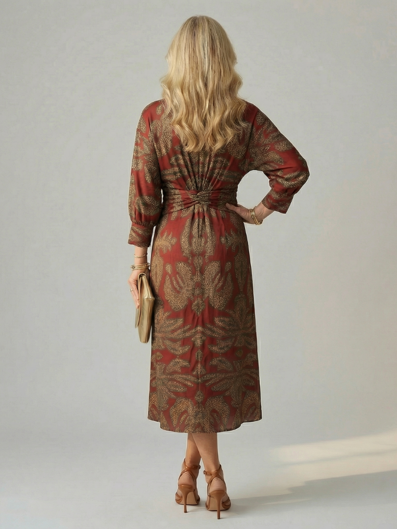 Estelle | Robe Midi Portefeuille Naturelle