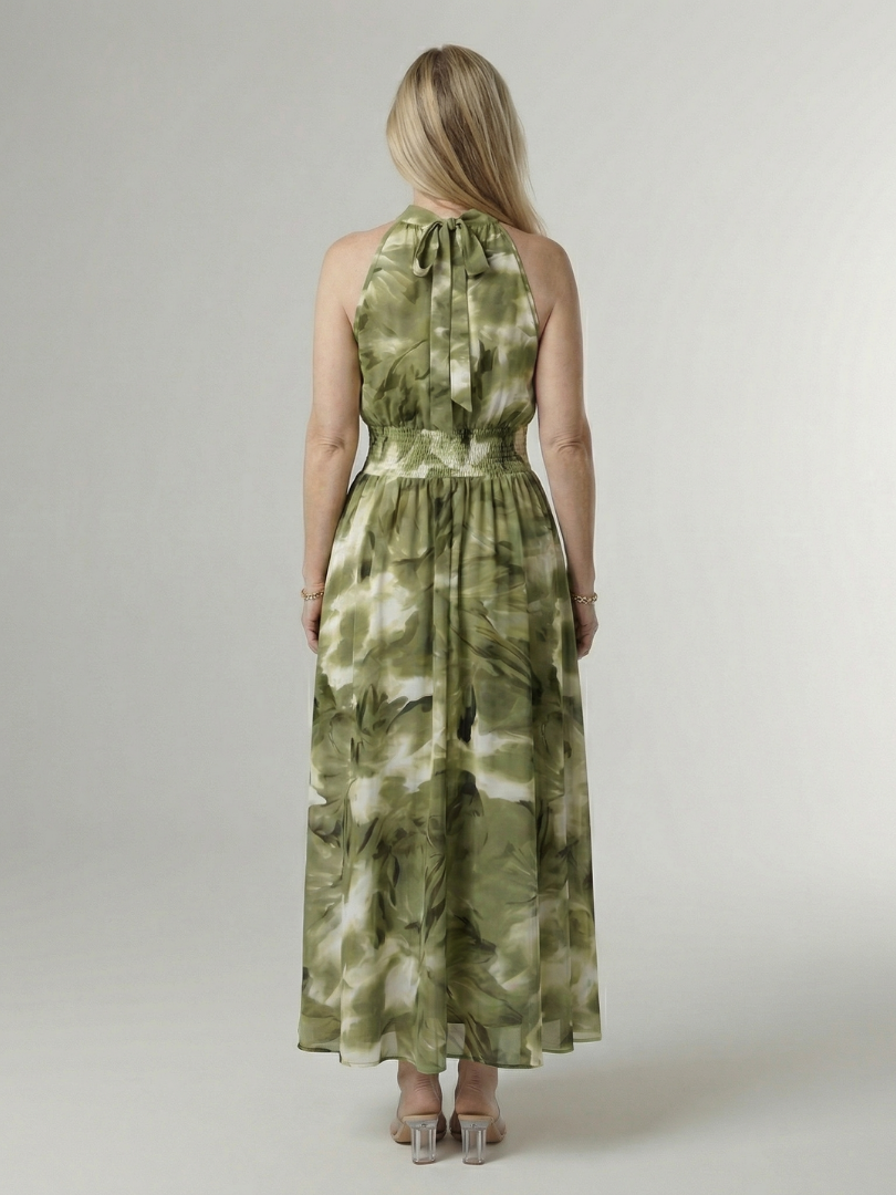 Anaïs | Robe Midi Halter Froncée