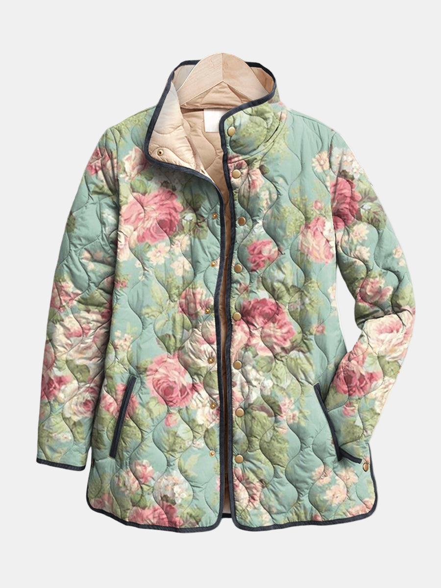Danielle | Veste Matelassée Roses Anciennes