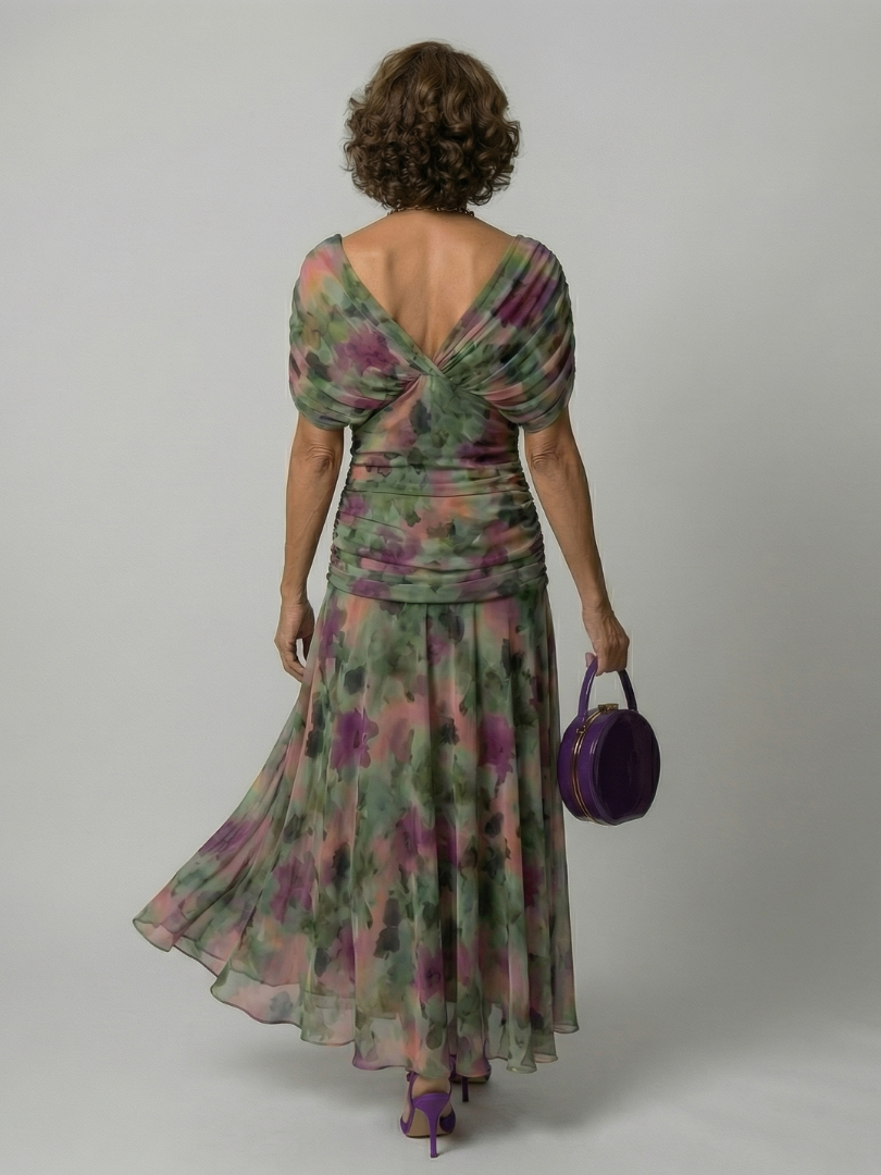 Marion | Robe Midi Décontractée à Épaules Dénudées