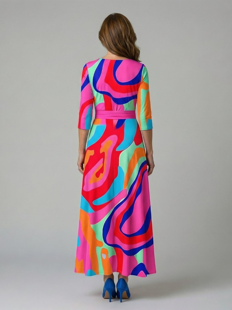 Coralie | Robe Midi Croisée à Col