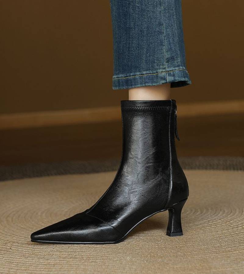 Charlette | Bottines en cuir à talon élégant