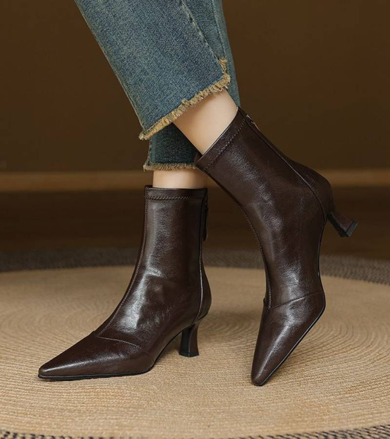 Charlette | Bottines en cuir à talon élégant