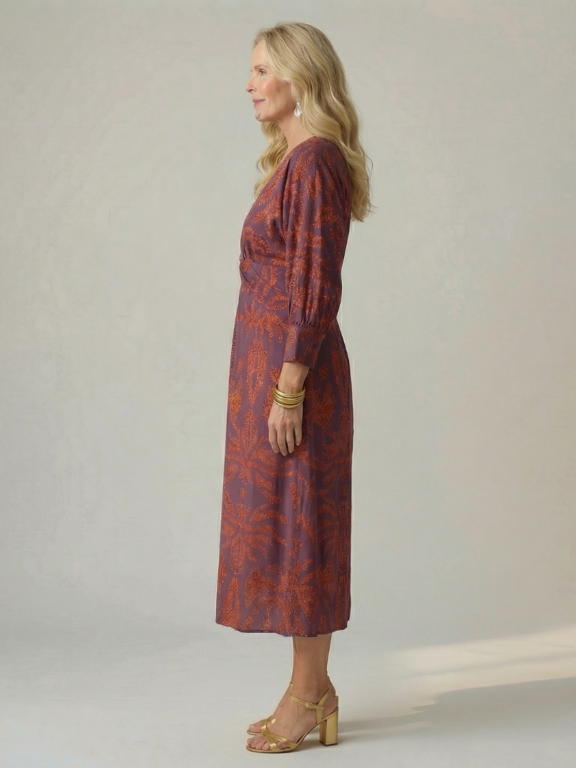 Estelle | Robe Midi Portefeuille Naturelle