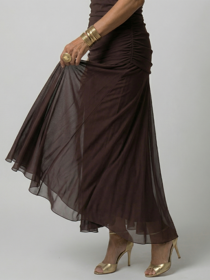Marion | Robe Midi Décontractée à Épaules Dénudées