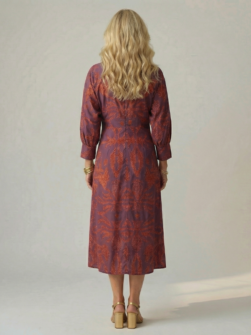 Estelle | Robe Midi Portefeuille Naturelle