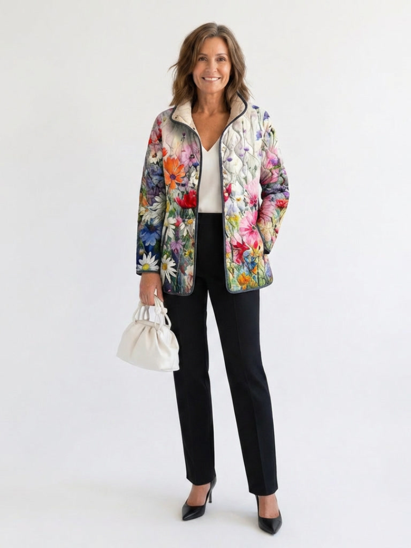 Colette | Veste Matelassée Fleurs des Champs