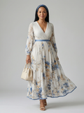 Noémie | Robe Midi Plissée Cache-Cœur