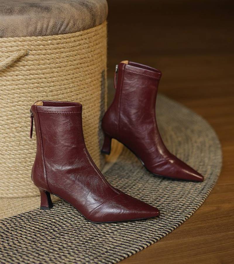 Charlette | Bottines en cuir à talon élégant