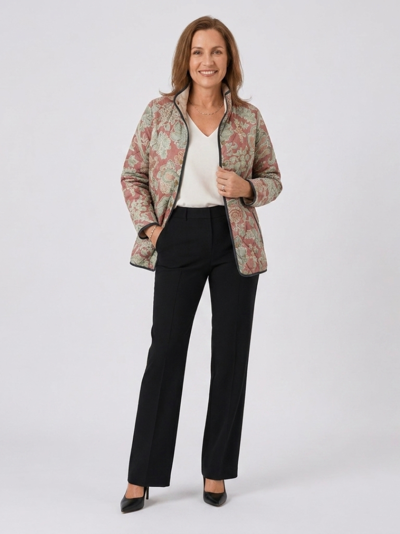 Jeannine | Veste Matelassée Damas Terracotta