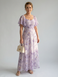 Delphine | Robe Midi Manches Volantes