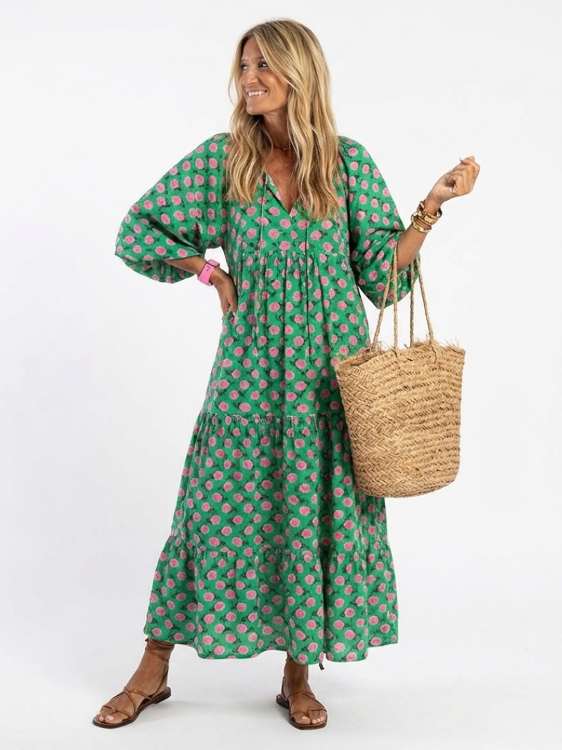 Annouck | Robe Midi Fleurie à Volants