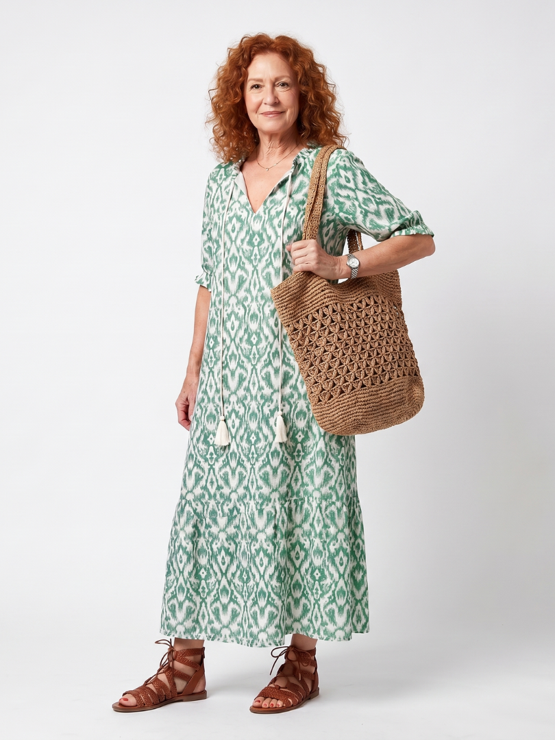Axeline | Robe Midi Bohème à Pompons