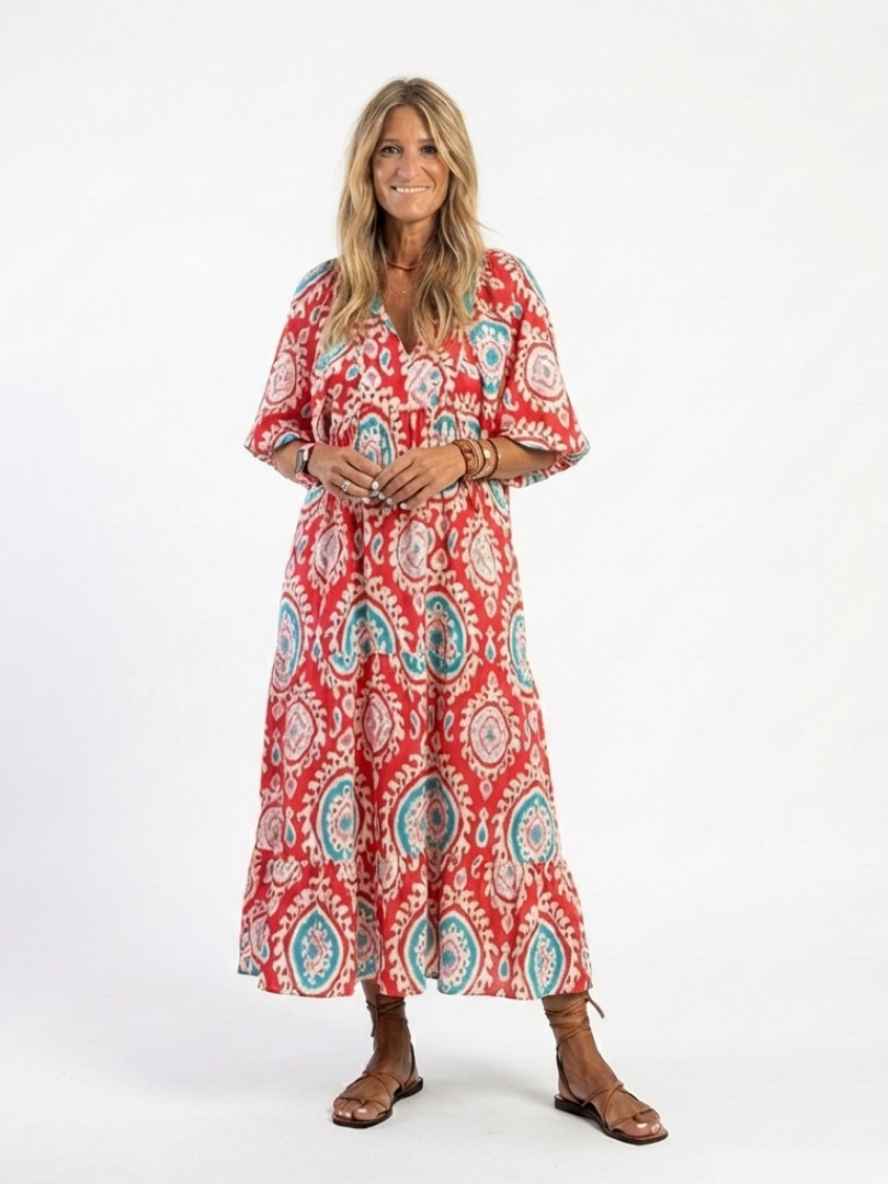 Annabelle | Robe Midi Imprimée Cachemire