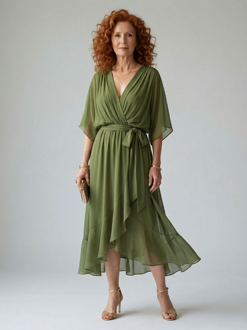 Aurélie | Robe Midi Drapée