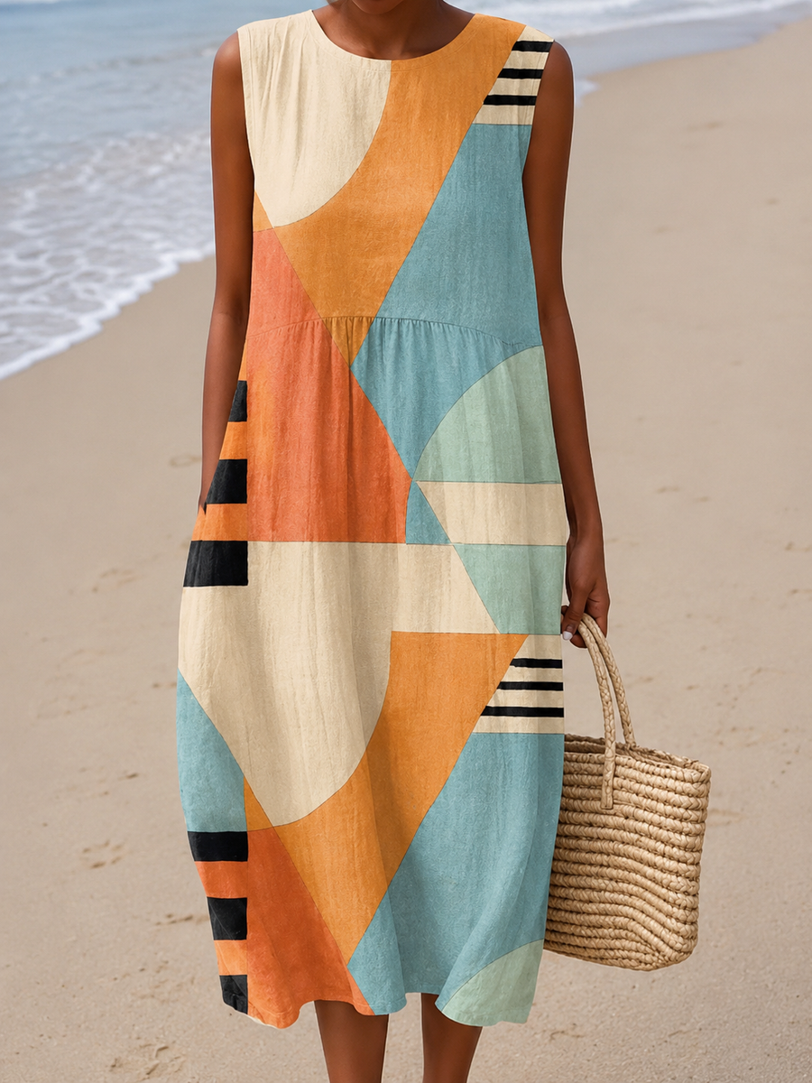 Iris™ Robe Midi Géométrique
