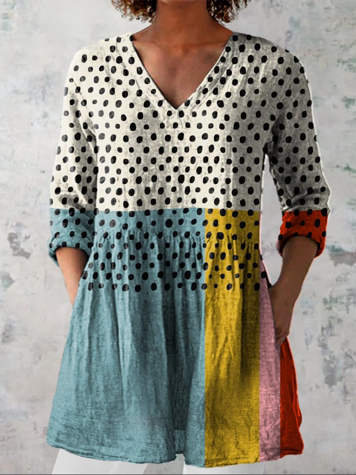 Alberte | Blouse Fluide Longue Col V