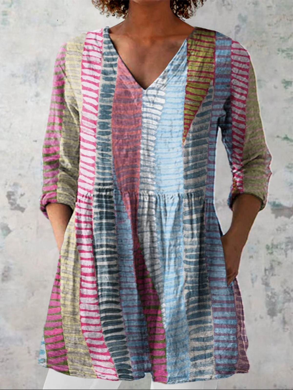 Adélaïde | Blouse Longue Col V Fluide
