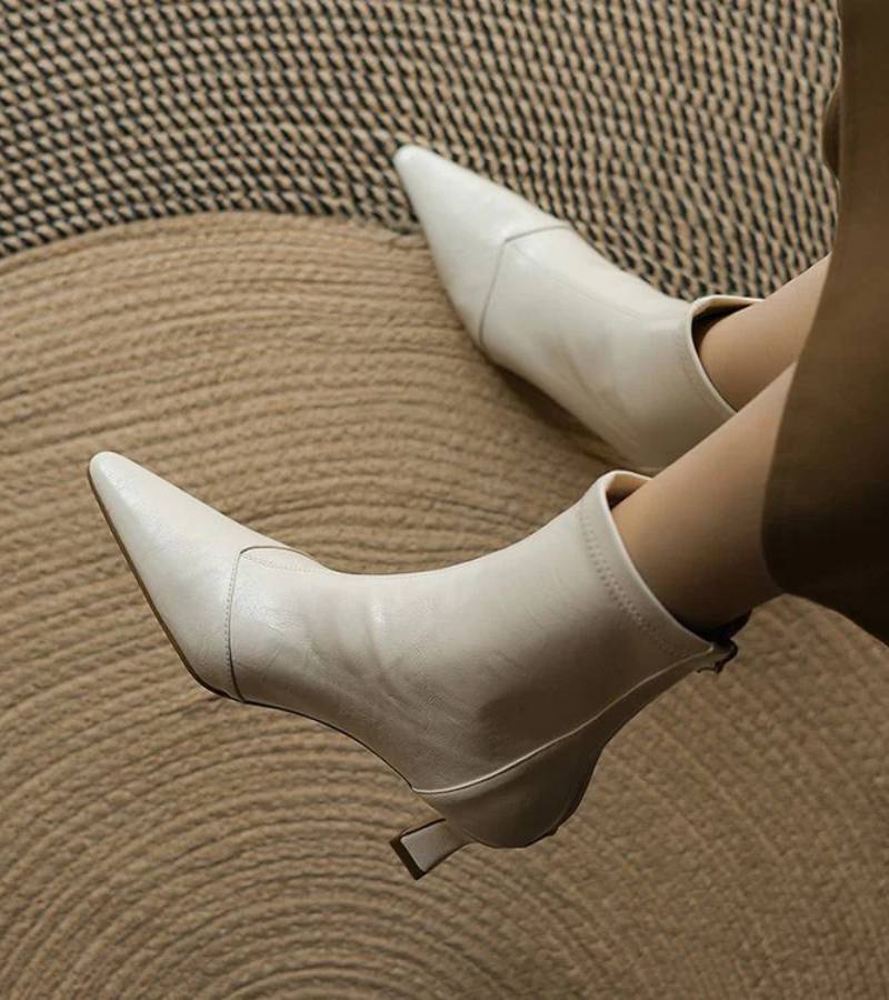 Charlette | Bottines en cuir à talon élégant