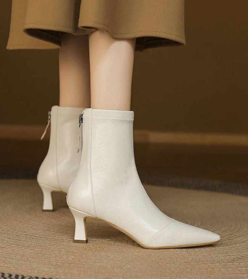 Charlette | Bottines en cuir à talon élégant