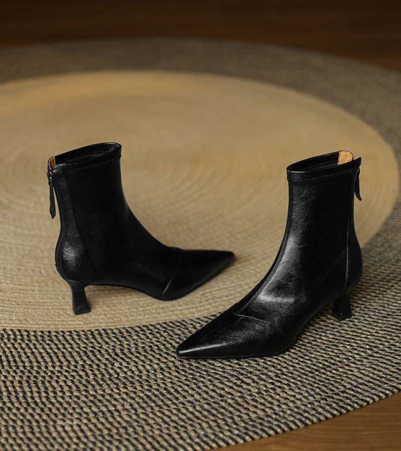 Charlette | Bottines en cuir à talon élégant