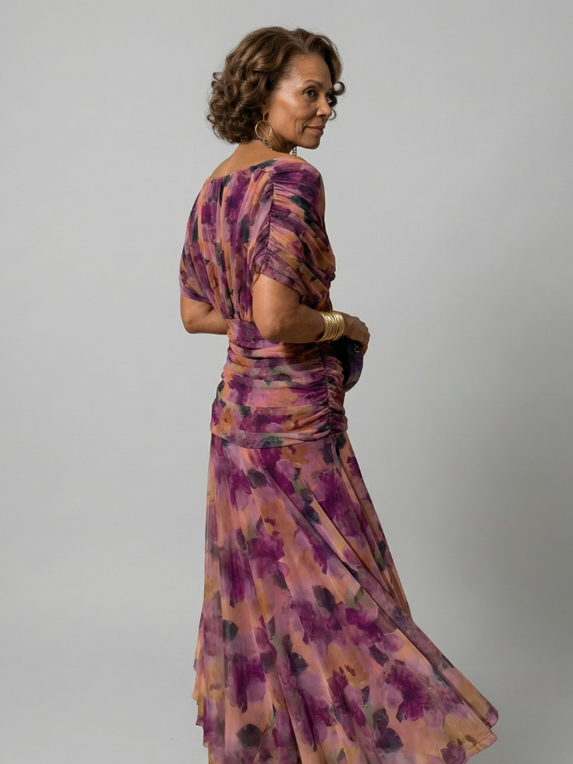 Marion | Robe Midi Décontractée à Épaules Dénudées