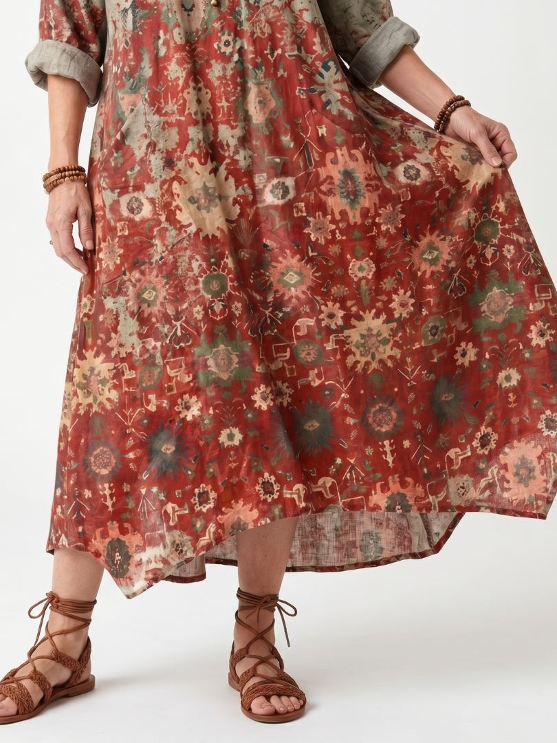 Ballade | Robe Midi Imprimée à Poches