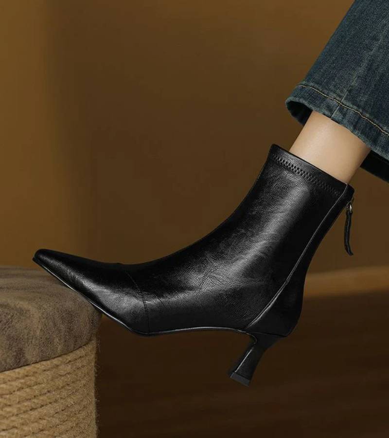 Charlette | Bottines en cuir à talon élégant