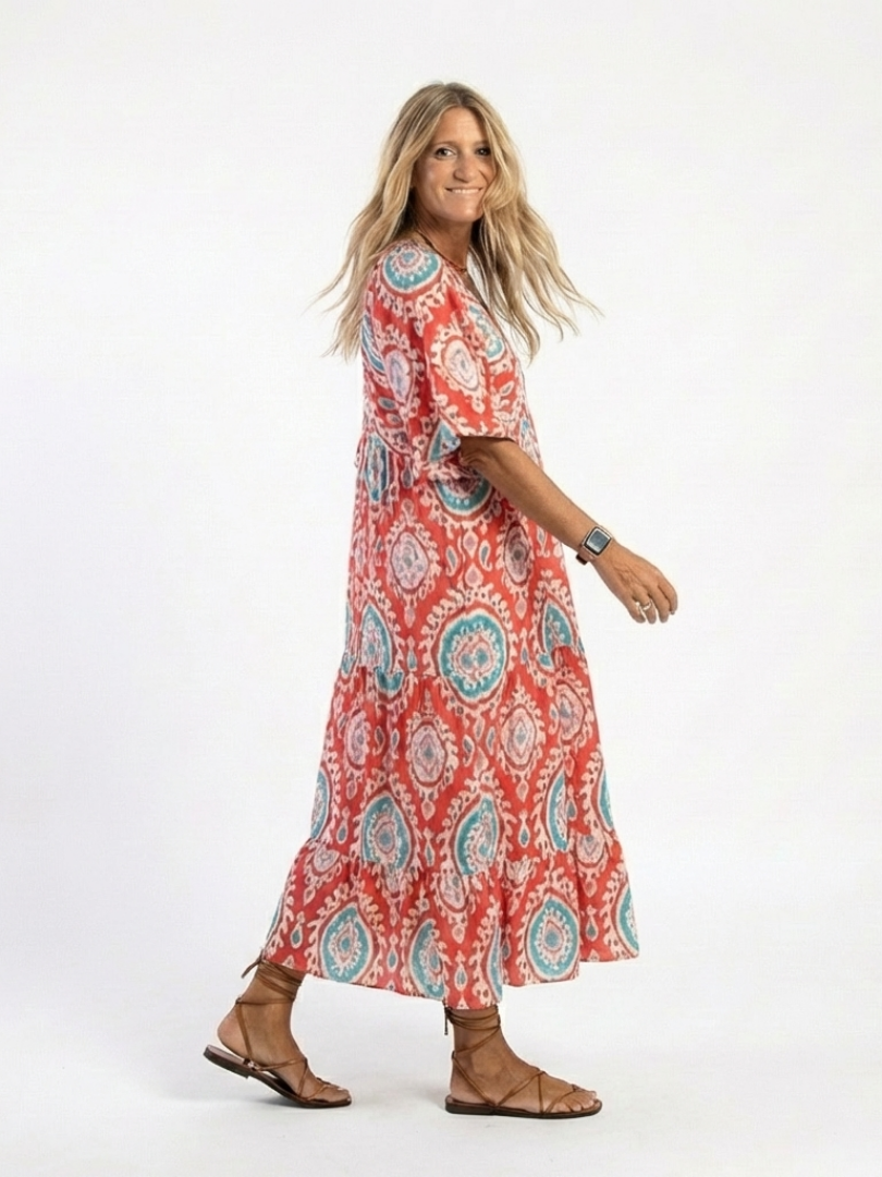 Annabelle | Robe Midi Imprimée Cachemire