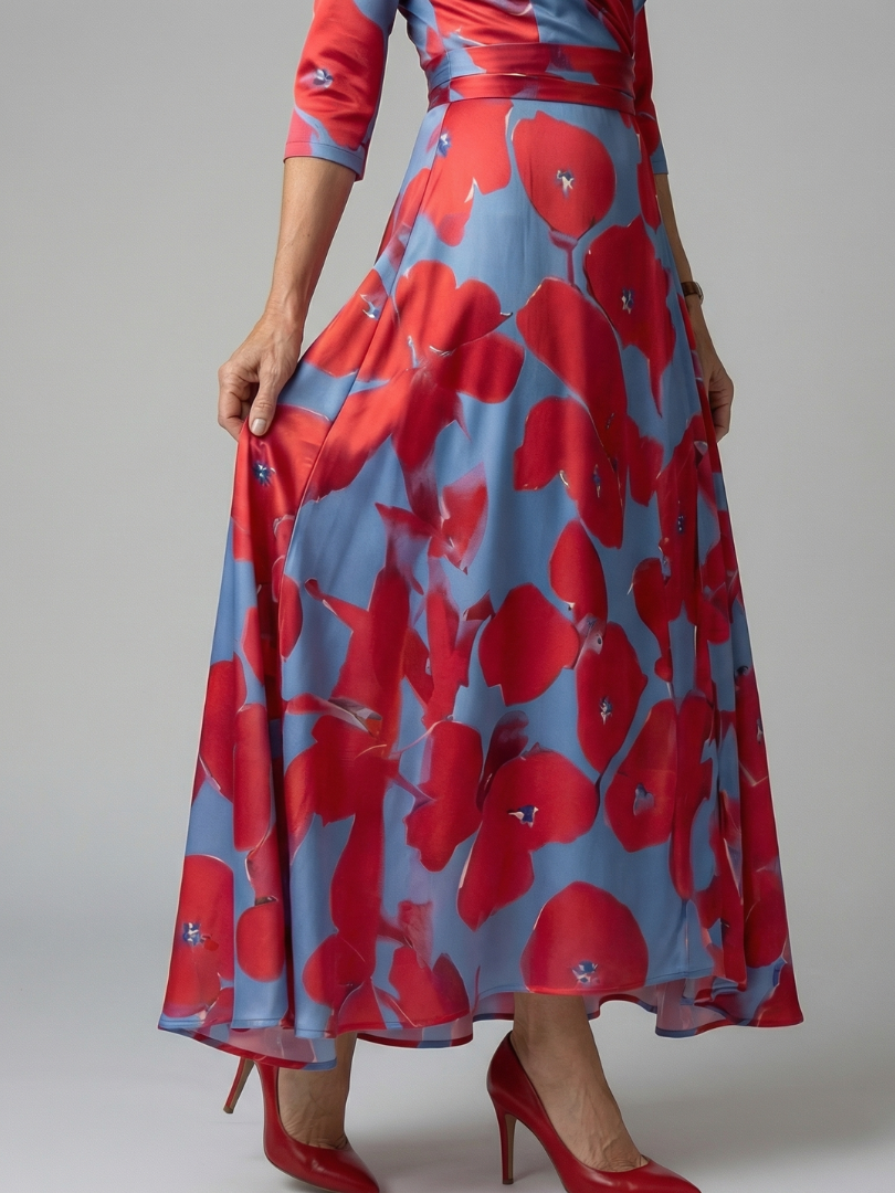 Coralie | Robe Midi Croisée à Col