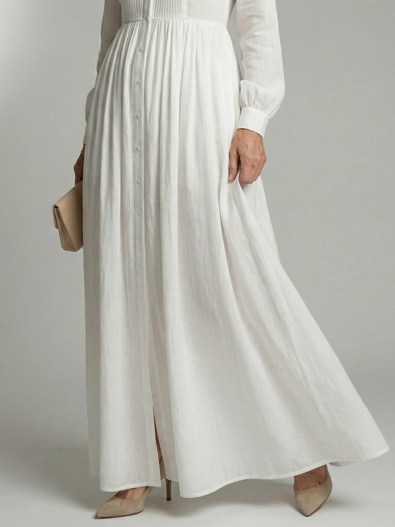 Élise | Robe Maxi Soft Flow Blanche