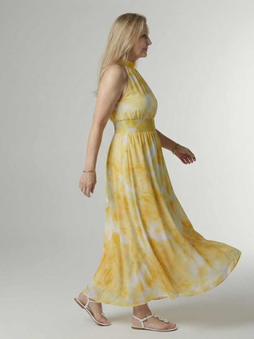 Anaïs | Robe Midi Halter Froncée