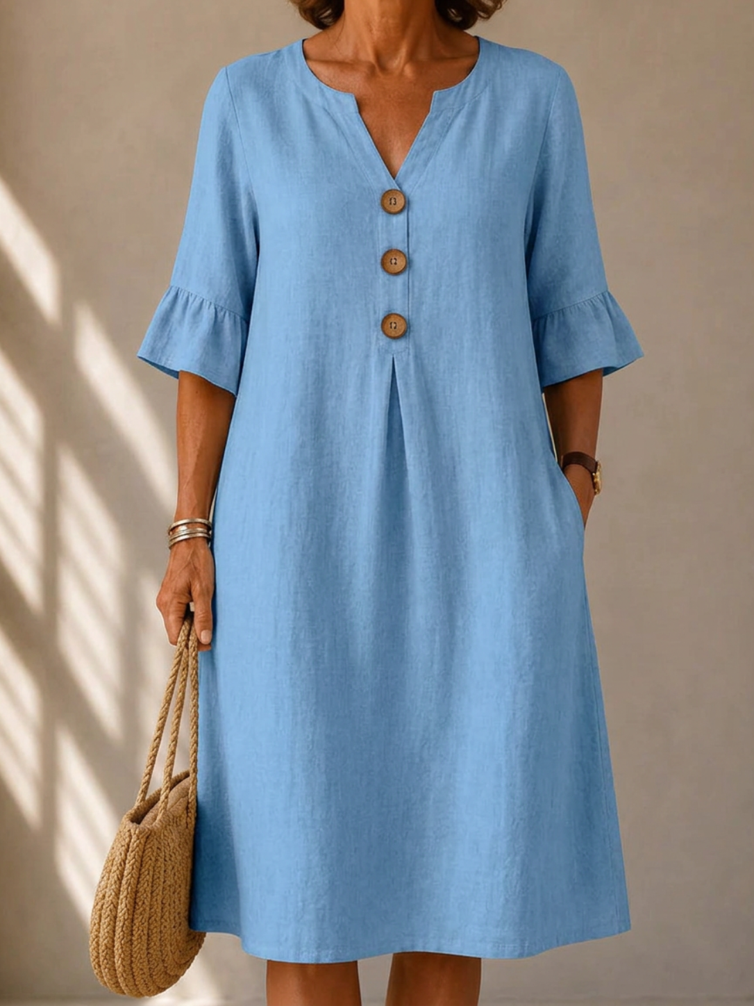 Hermance | Robe Boutonnée Pli Creux