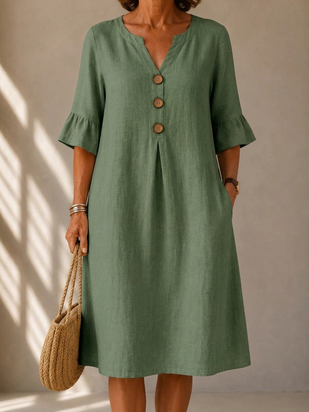 Hermance | Robe Boutonnée Pli Creux