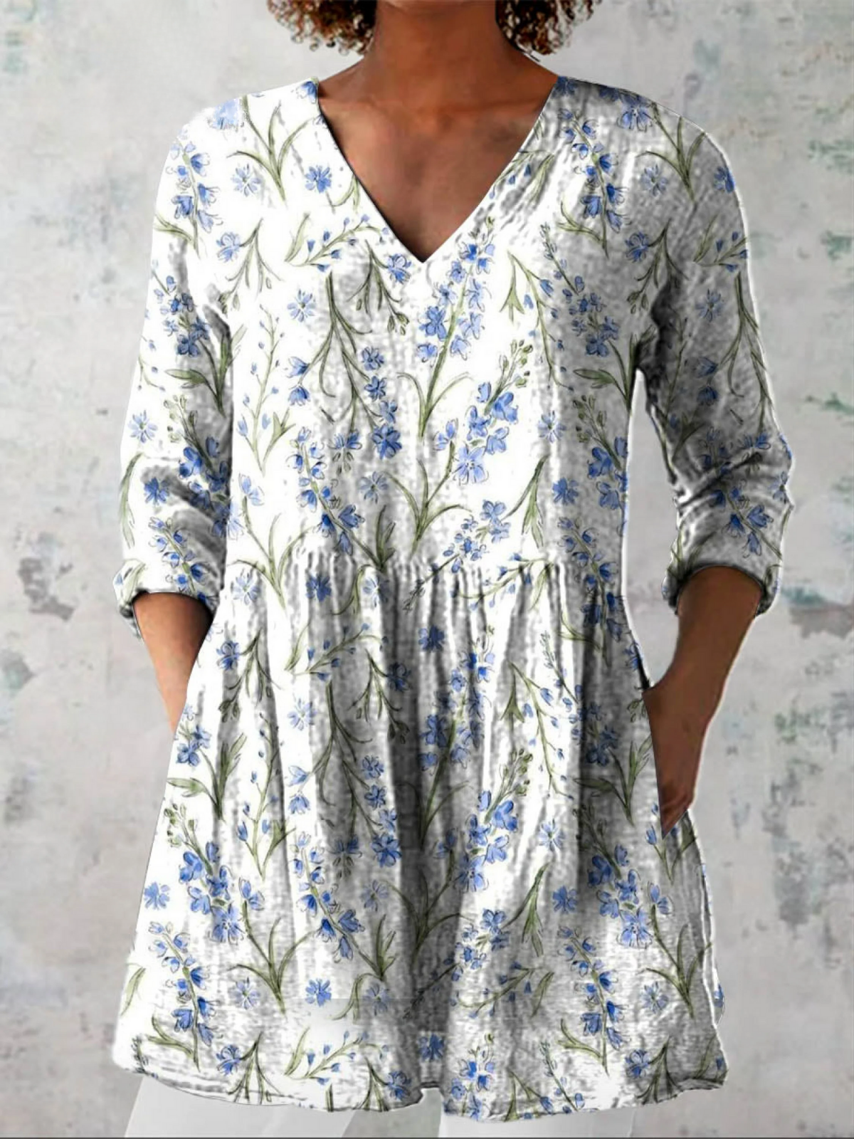 Cassiane | Blouse Longue Épurée Col V