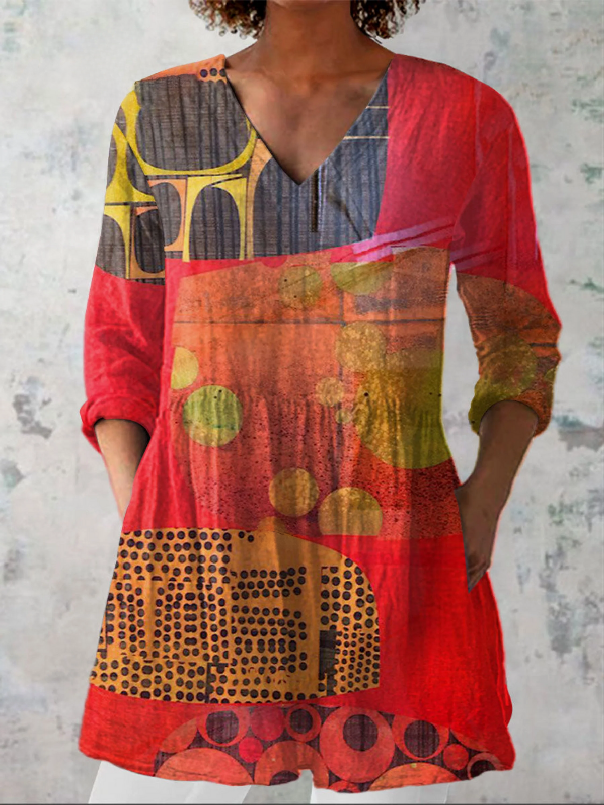 Annelise | Blouse Longue Col V Fluide
