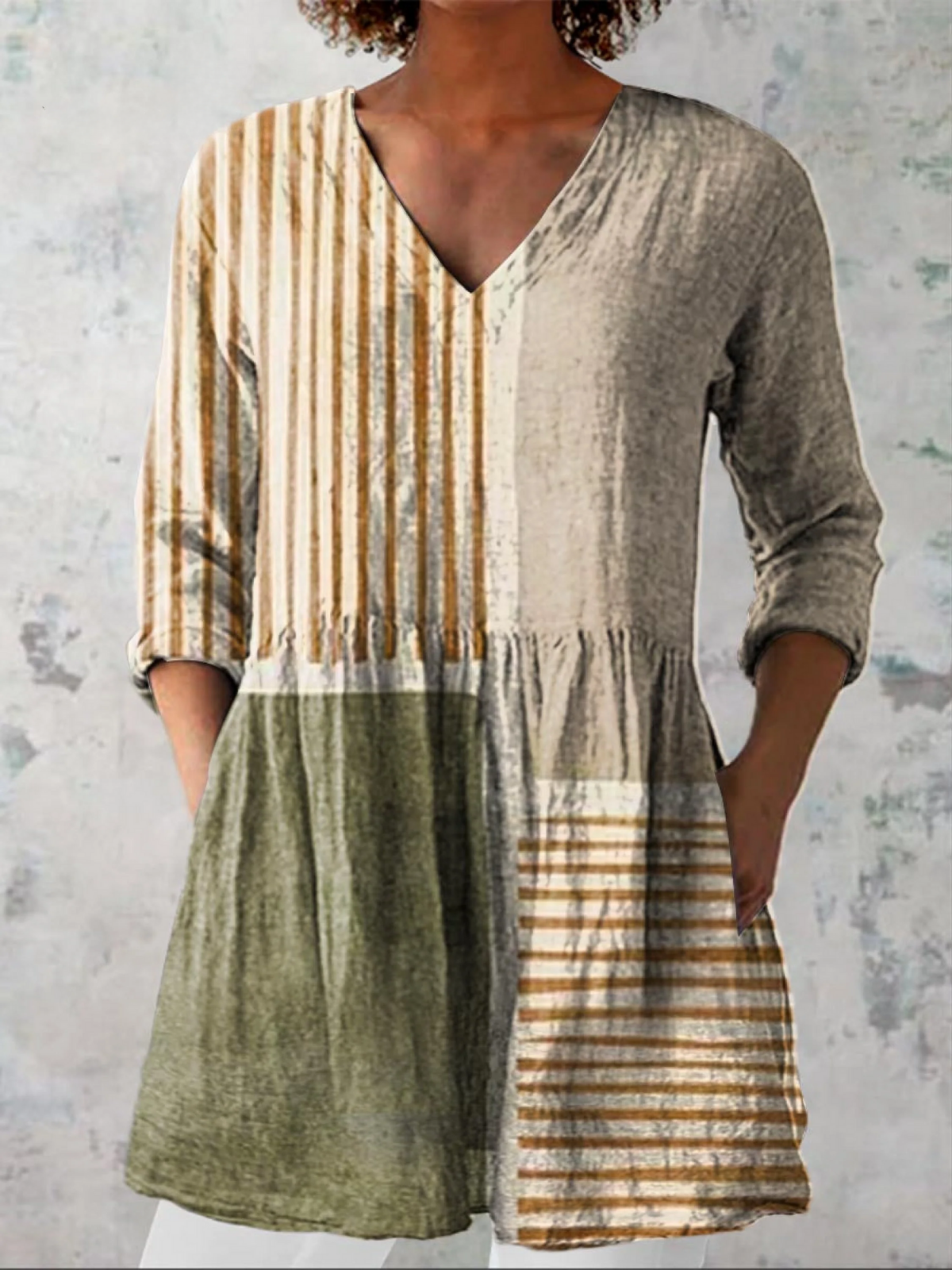 Sidonie | Blouse Longue Col V Imprimée