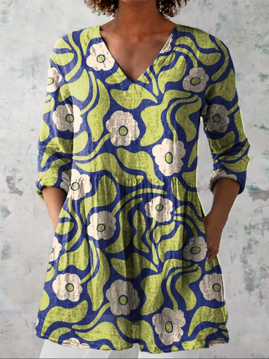 Émeline | Blouse Longue Col Plongeant