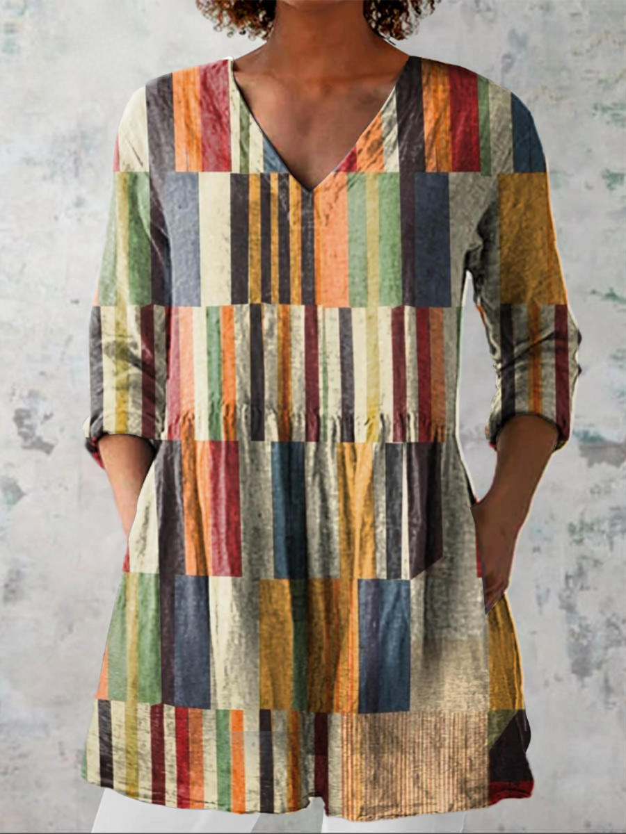 Ancolie | Blouse Longue Fluide Col V