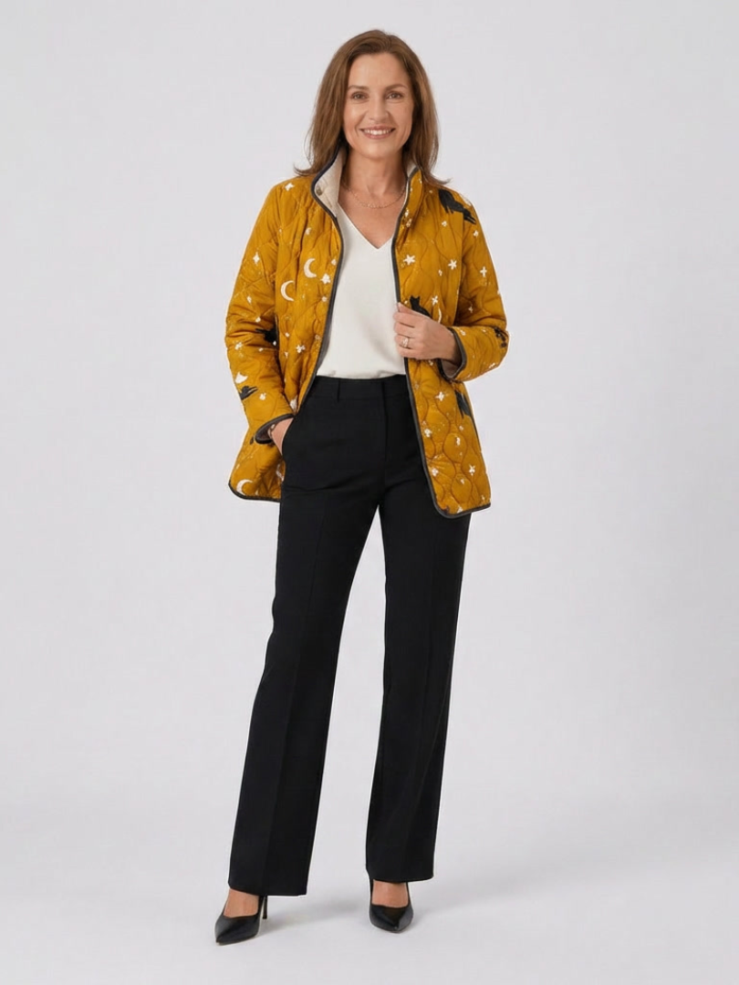 Micheline | Veste Matelassée Chats et Étoiles