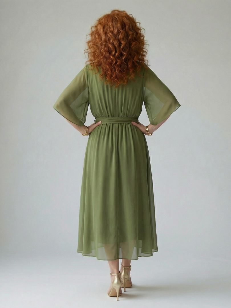 Aurélie | Robe Midi Drapée