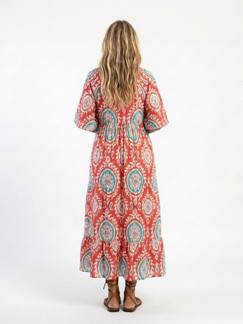 Annabelle | Robe Midi Imprimée Cachemire