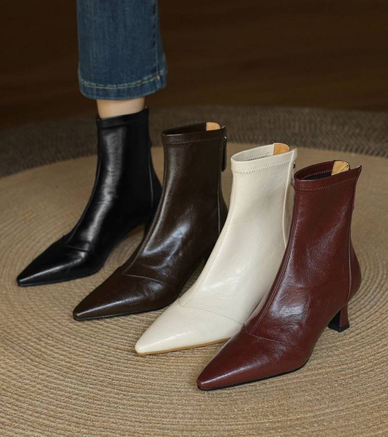 Charlette | Bottines en cuir à talon élégant