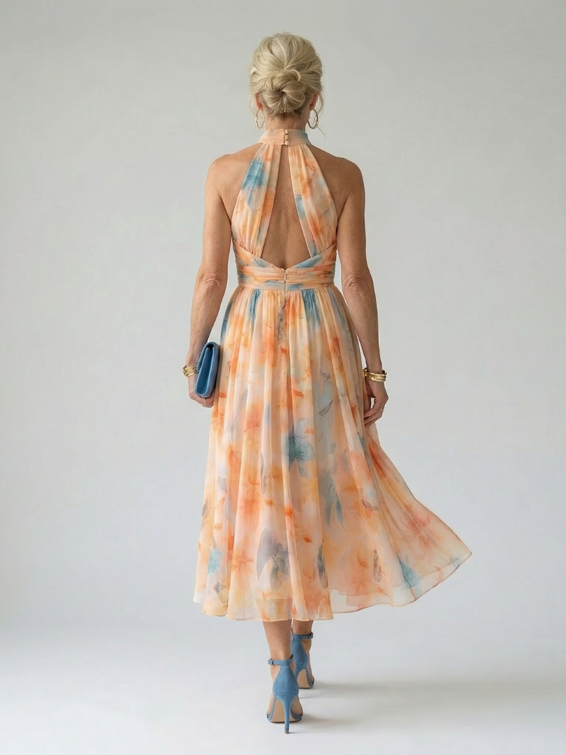 Camille | Robe Midi à Col Halter