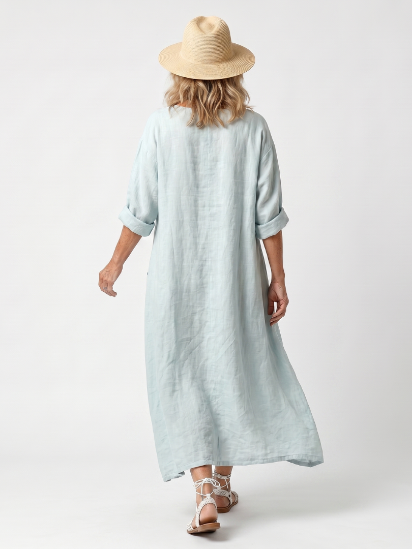 Andréa | Robe Midi Brodée à Poches