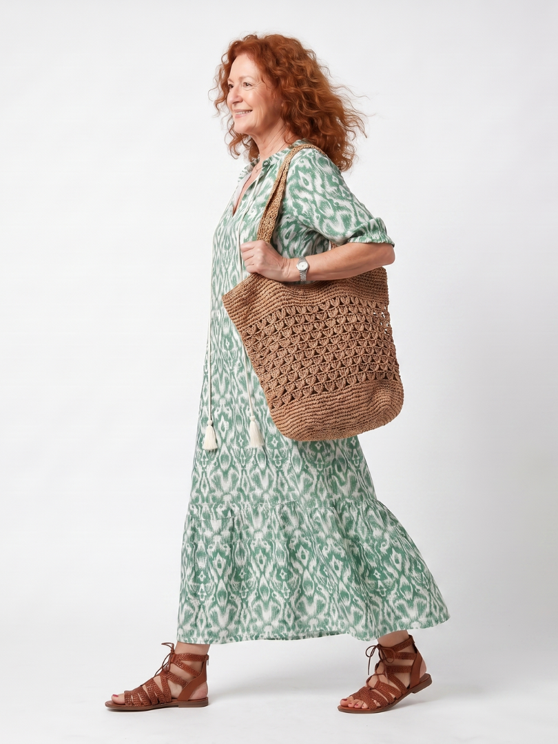 Axeline | Robe Midi Bohème à Pompons